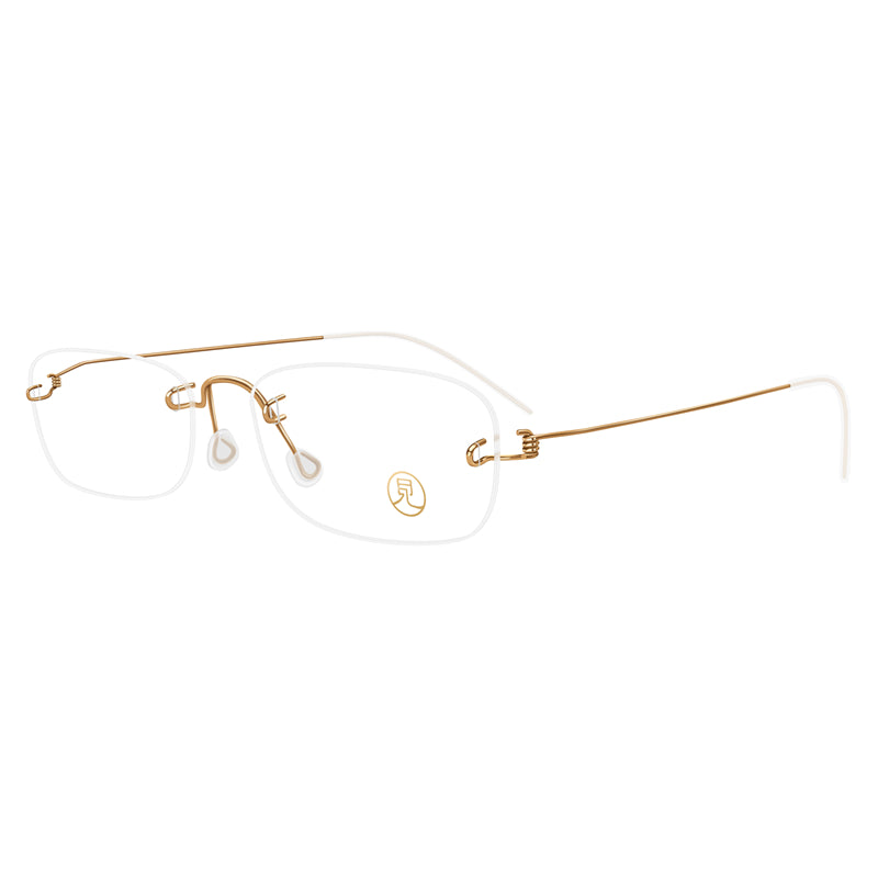 Fashion Square Frameless Lightweight Glasses | Gold