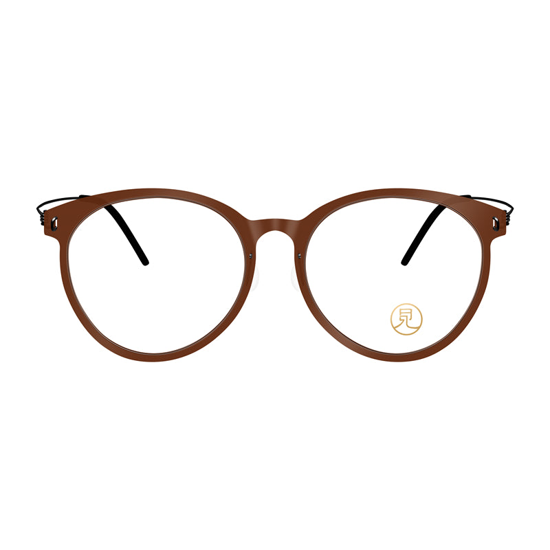 Fashion round frame lightweight glasses | Brown