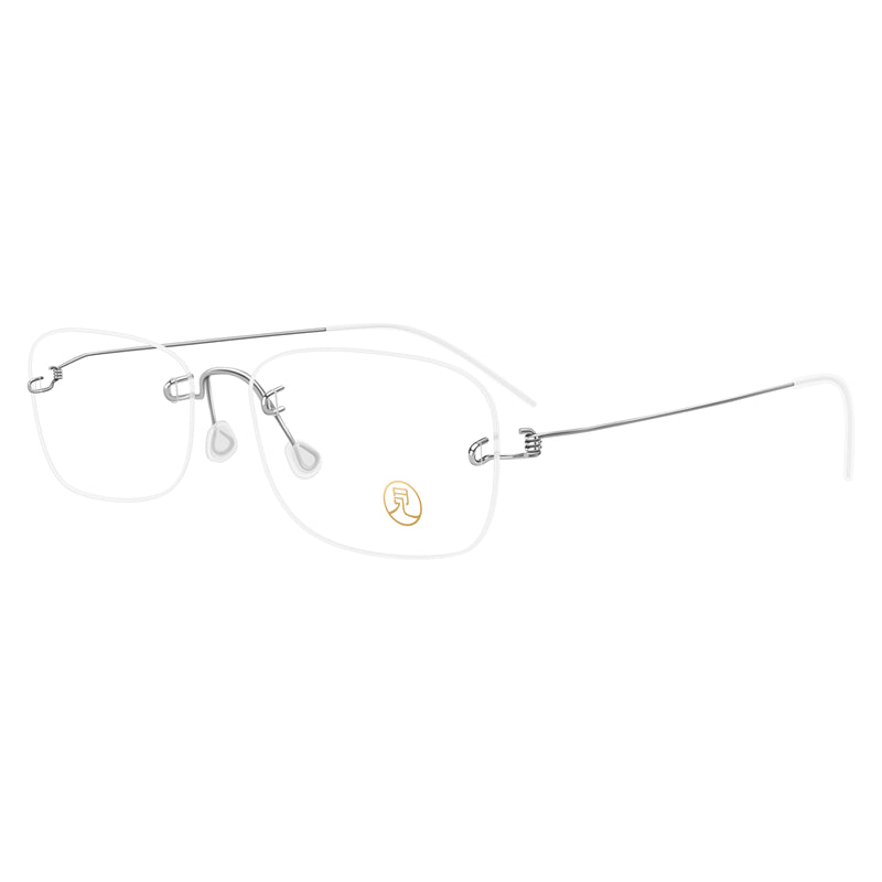 Fashionable Square Round Frameless Lightweight Glasses | Silver