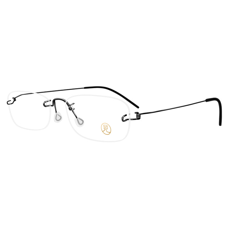 Fashion Square Frameless Lightweight Glasses | Black