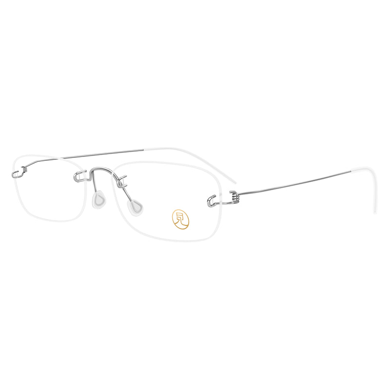 Fashion Square Frameless Lightweight Glasses | Silver