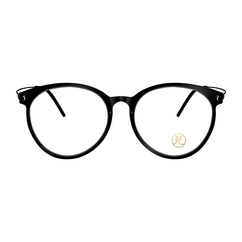 Fashion round frame lightweight glasses | Black