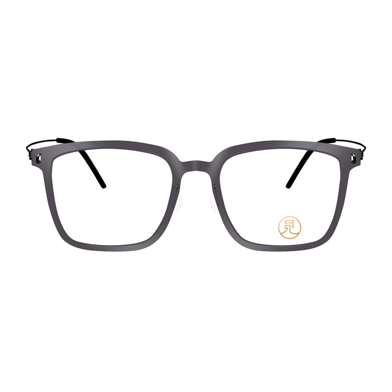 Fashion Square Round Frame Lightweight Glasses | Dark gunmetal color