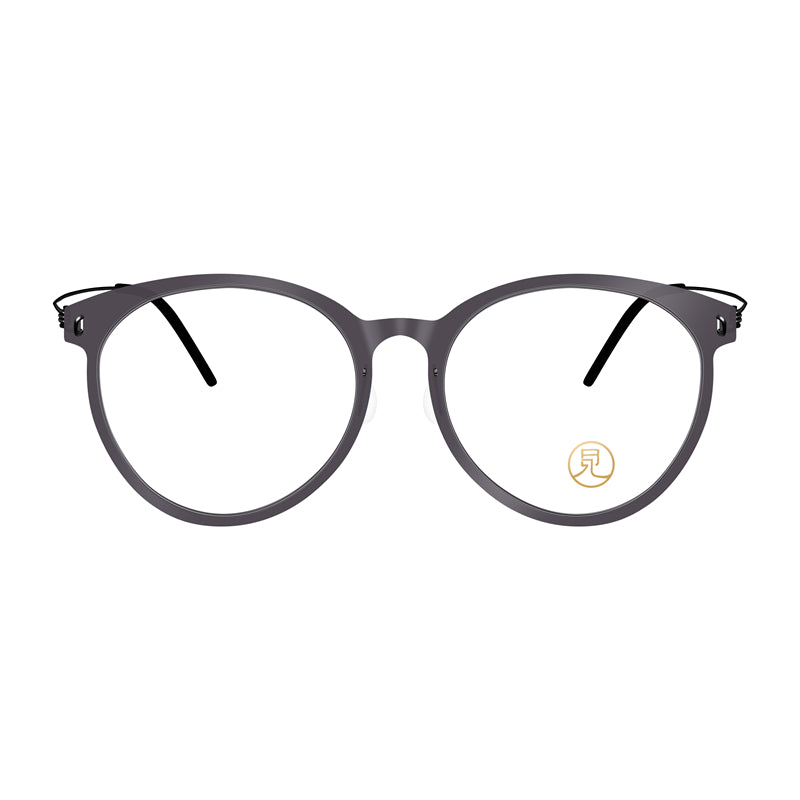 Fashion round frame lightweight glasses | Dark gunmetal color